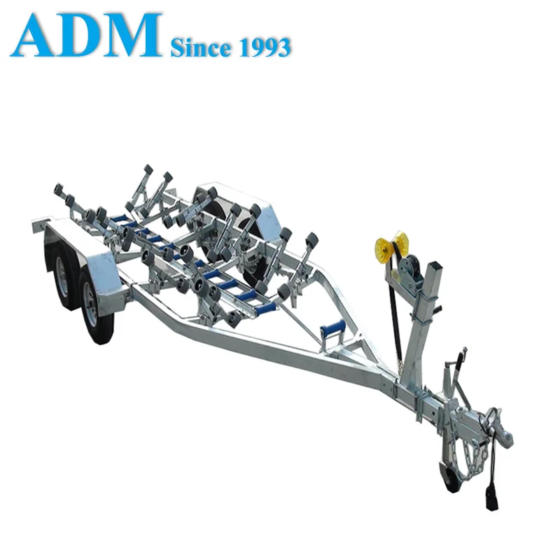 Fully hot dip galvanized single or multiple axles boat trailer