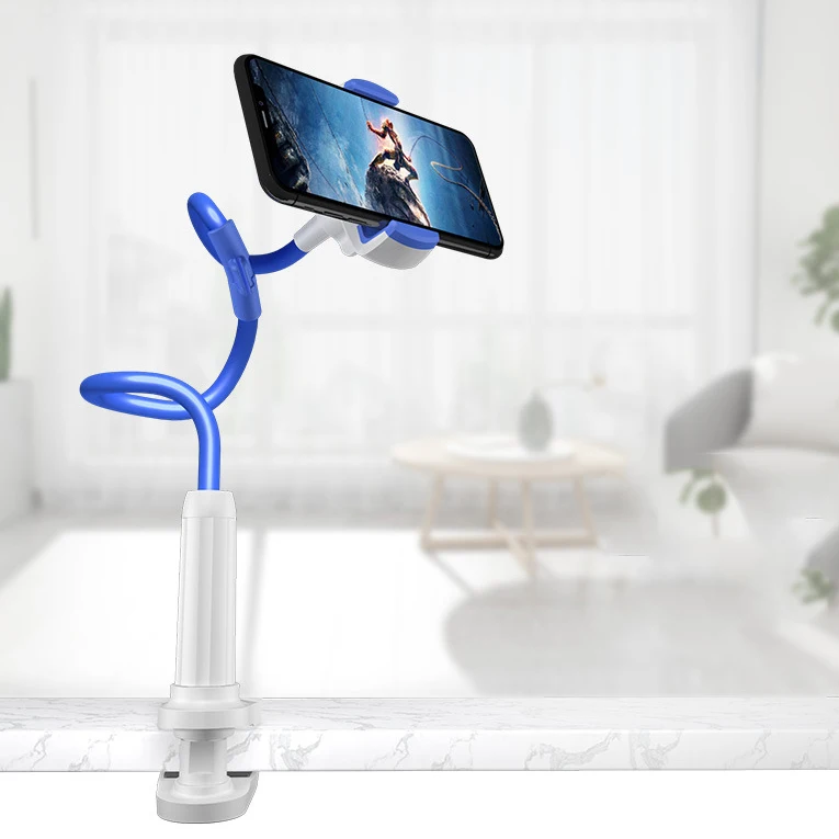 Держатель для сотового телефона Gooseneck, универсальный зажим, подставка для телефона для ленивых с гибким кронштейном, держатель для телефона с длинной рукояткой