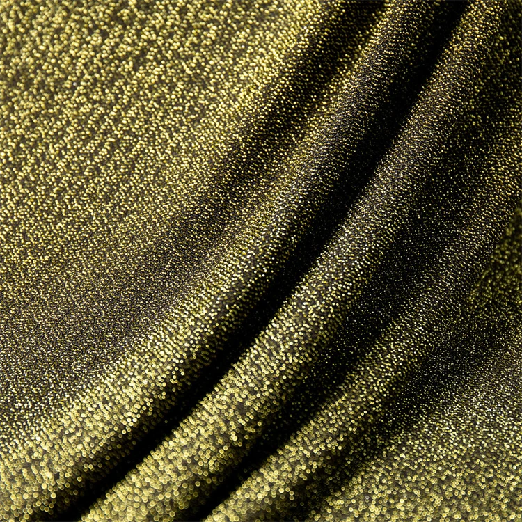 Stretch custom shiny glitter polyester spandex lurex knitted metallic knit swimwear fabric metallic lurex fabric fabric lurex