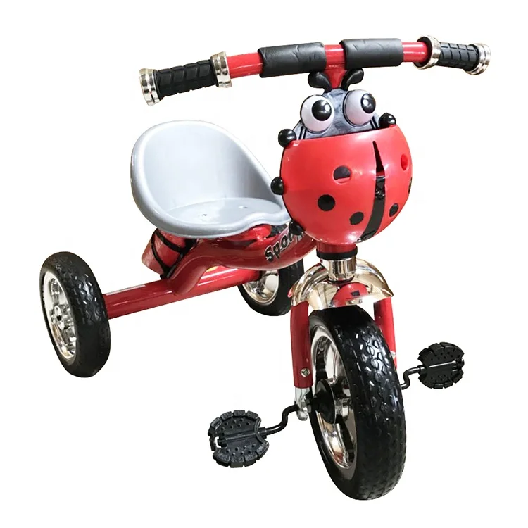 metal curved frame child tricycle with music basket tricycle with bottle blue color