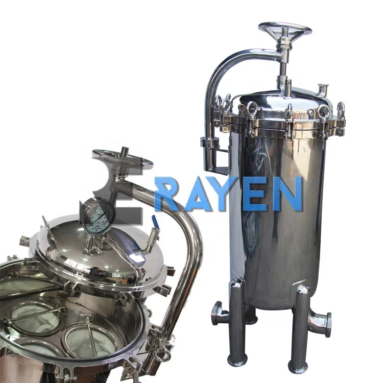 SUS304 Stainless steel beverage liquid  juice beer filter bag 4 bag filter PE filter bag