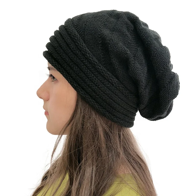 
New Style 100% Acrylic Women and Men Unisex Slouchy Beanie Warm Winter Knitted Hat 