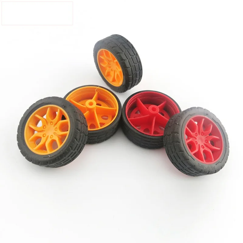 28mm-46mm OEM Custom Injection Molded Silicone Rubber PP PS Plastic Small Tyre Toy Car Wheel Spare Parts For DIY Robot Model