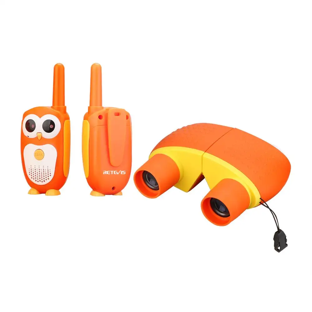 CE ROHS Orange PMR owl License free Walkie Talkie and 6X18 Binoculars kids toys gift set Retevis RT30