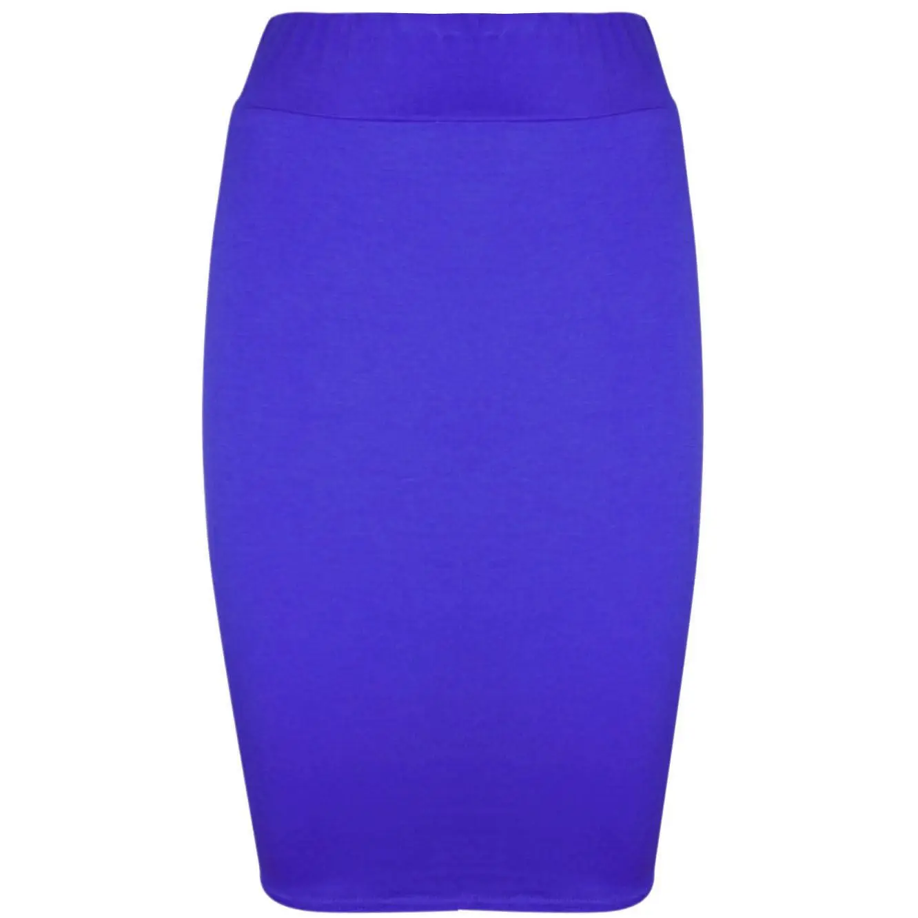 Solid Color Elastic Waist High Eastic Sexy Knee Length Pencil Skirts Bag Hip Skirt Women Trendy