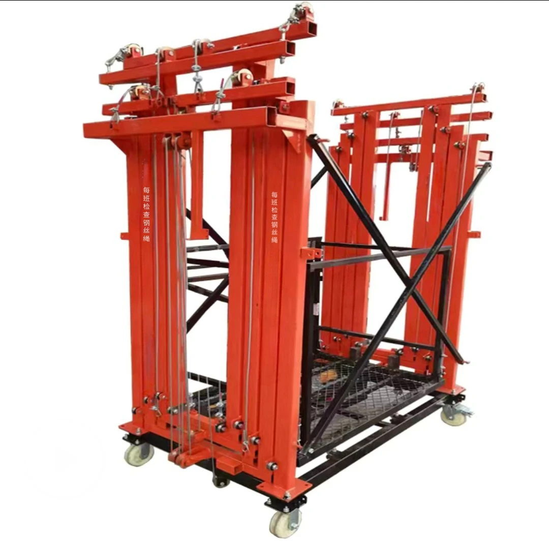 Custom 500kg Electric Lifting Scaffold Adjustable Portable Electric Scaffold Automatic Remote Control Folding Hoist  Decoration