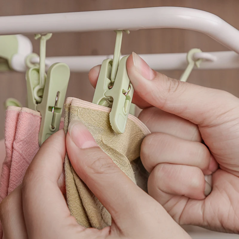 Foldable Laundry hanger with pegs 10 Custom Square Plastic Hanger for Socks and Clothes