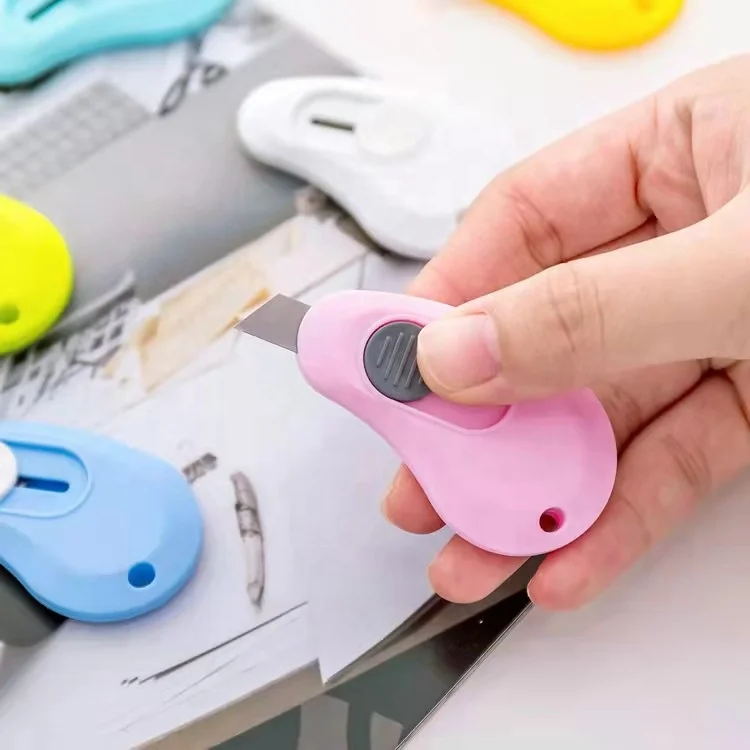 Cheap Creative Cute Candy Color Mini Office School Box Cutter Utility Knife
