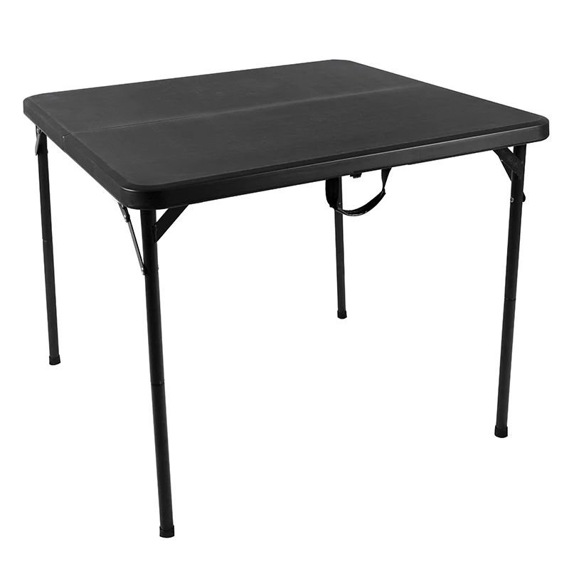 Oeytree New Design Folding Square HDPE Plastic Table Easy to Carry 2.8Ft Foldable Square Dining Table for 4-6 Person Use