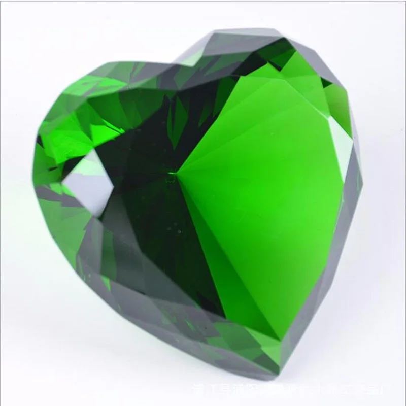 Hot sale clear color glass large Crystal heart diamond shaped paperweight