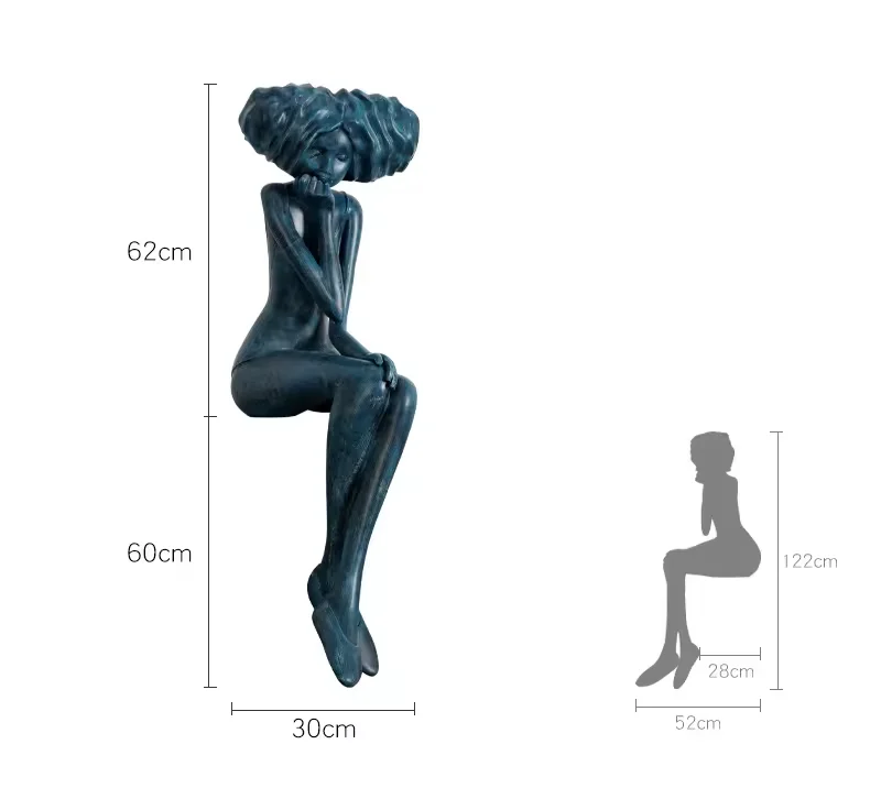 Female Human lady Sculpture diy home decor Woman Fiberglass Sculpture modern Abstract Woman Sculpture wholesale home decor