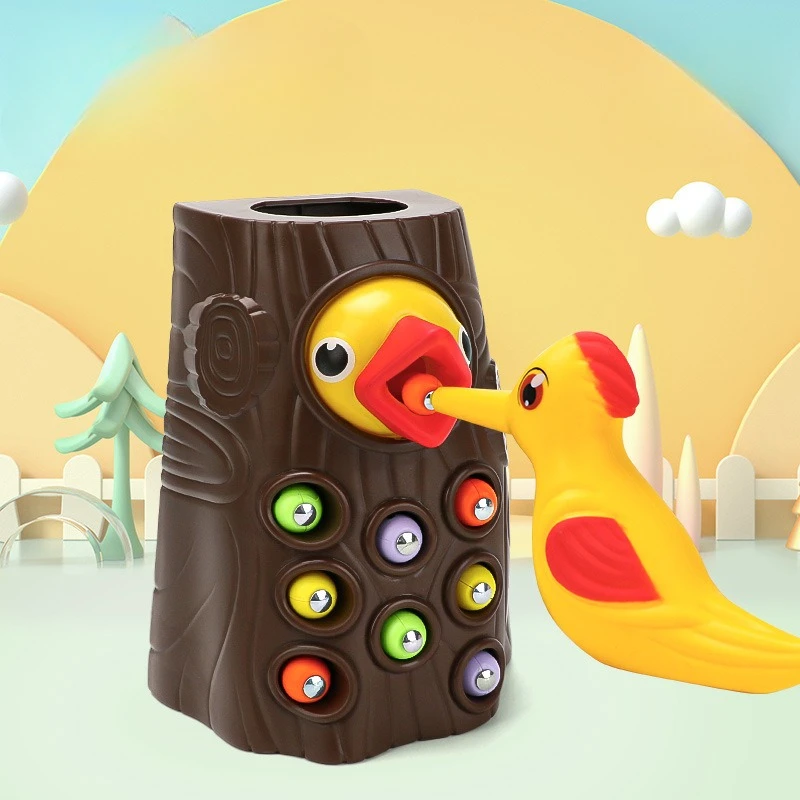 Magnetic Woodpecker Bug Hunt Game Benefits Intellectual Development Early Education Girl Children Magnetic Fishing Toy Baby