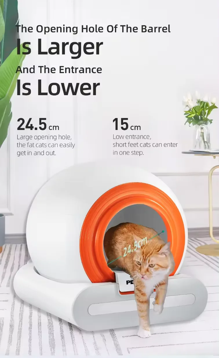 2024 new style TUYA WiFi Connection Ultra-quiet Smart Cat Toilet APP Control Self Cleaning Automatic Cat Litter Box Pet Supplies