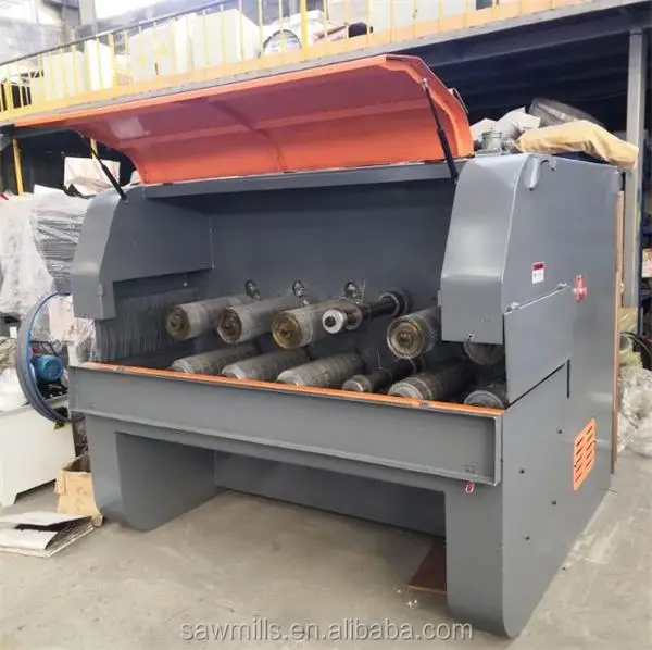Rubber Wood Cutting Production Line /  Rip Saw With Multiple Blades Sawmill