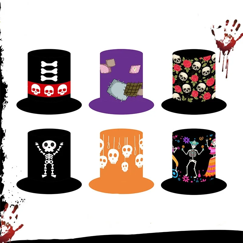 DOULUO Wholesale Halloween Decoration Candy Bag Accessories Handheld Led Light Halloween Basket Toy