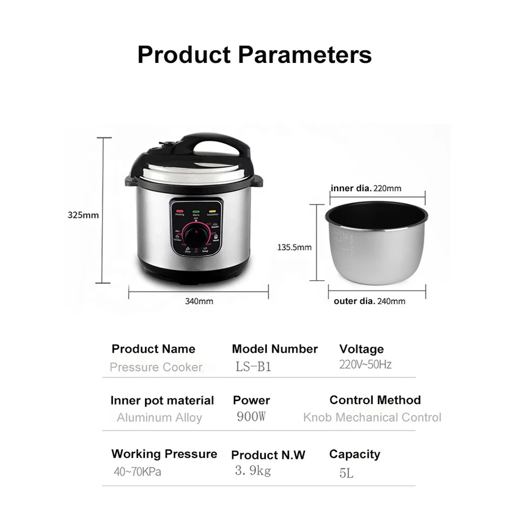 Factory wholesale Multi-function Kitchen Pressure cooker high quality Electric Pressure Cooker Pot