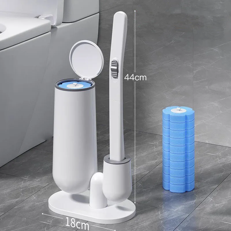 Disposable Toilet Brush Set Bathroom No-dead Multi-Functional Cleaning Brush Holder Set Ventilation Slots Base Toilet Brush