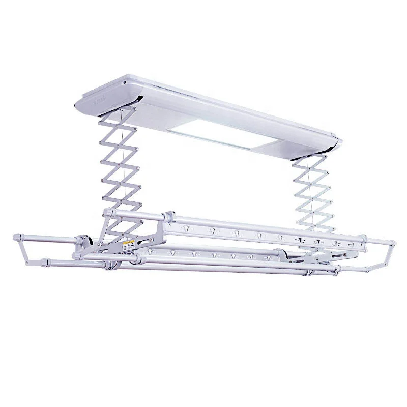 Wholesale Smart Electric Balcony Ceiling-mounted Laundry Dryers Clothes Hanger Drying Rack Aluminum Space Saving 18w 2 ~5 Years