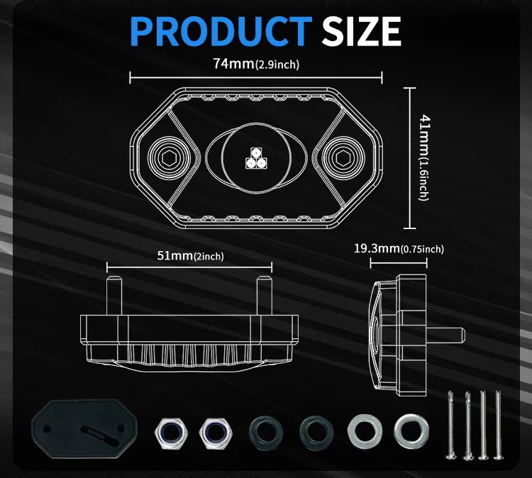 AURORA Patent New IP68 Waterproof led rock lights Marine Single Blue/Green/ Red/ White Color Mini Rock Light