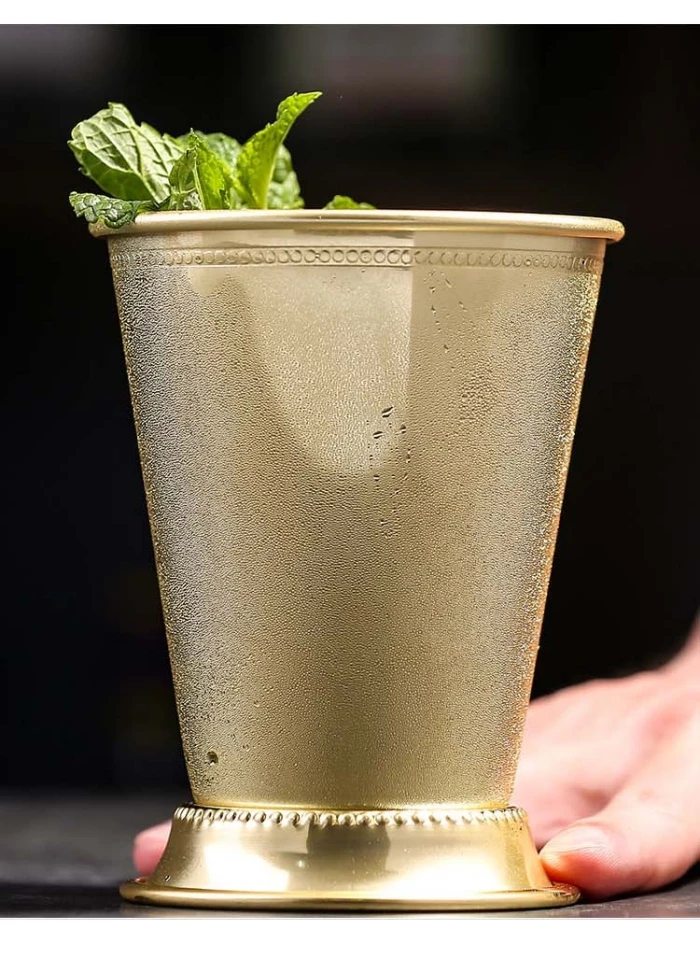 Wholesale 350ml/11oz  304 Stainless Steel Mint Julep Cup Stainless Steel Mojito Cocktail Glass Rolled-edge Stainless Steel Mug