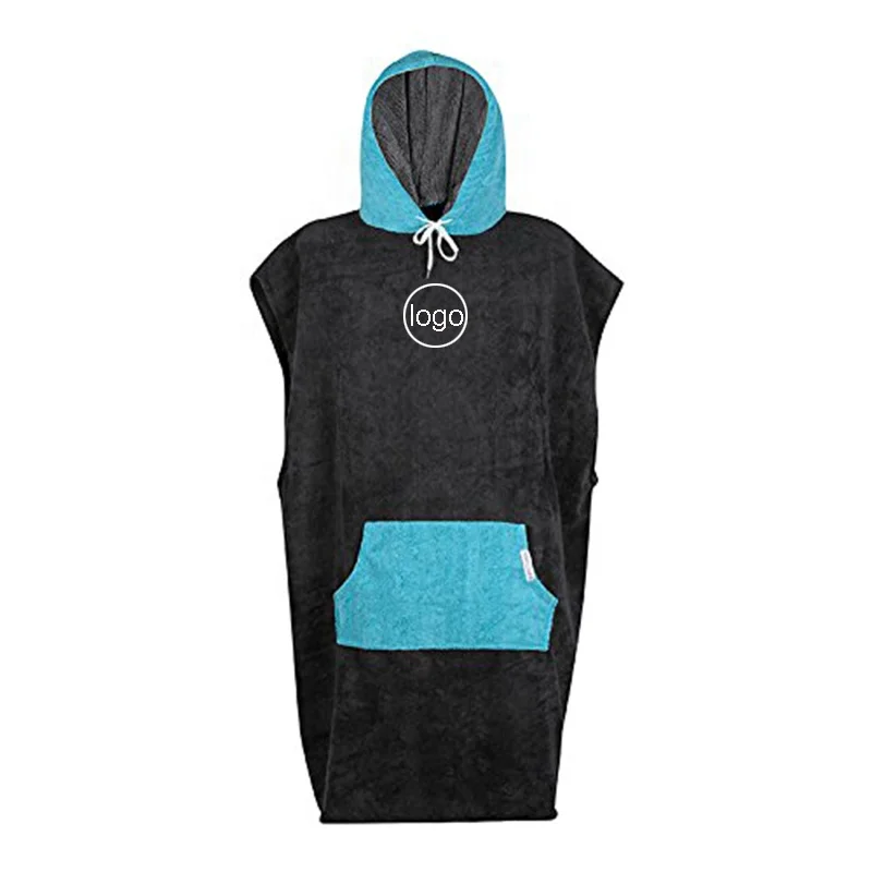 Cheap Wholesale Surf Poncho Printed Hooded Beach Towel Poncho For Adult