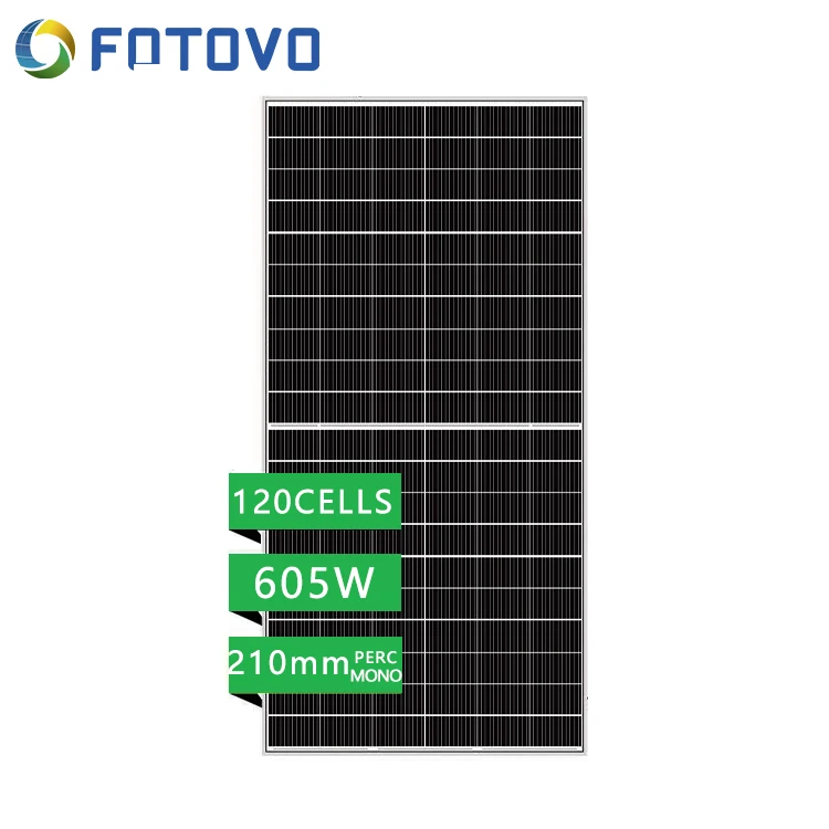 FOTOVO Multi busbar technology 605w solar panel half-cut cell Mono-facial single glass Mono-crystalline solar panels