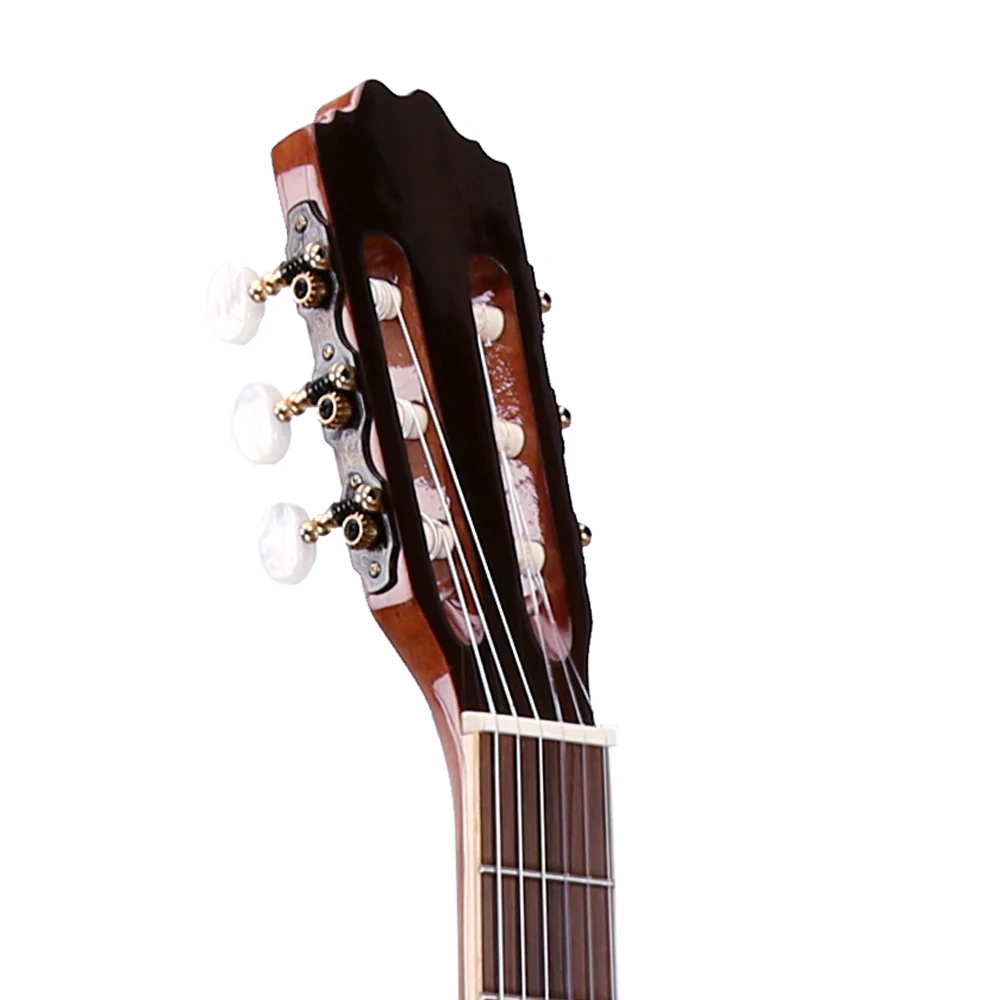 High Grade China OEM Wholesale Solid Sapele Body Blackwood Bridge Glossy Classical Guitar Factory Price For Sale
