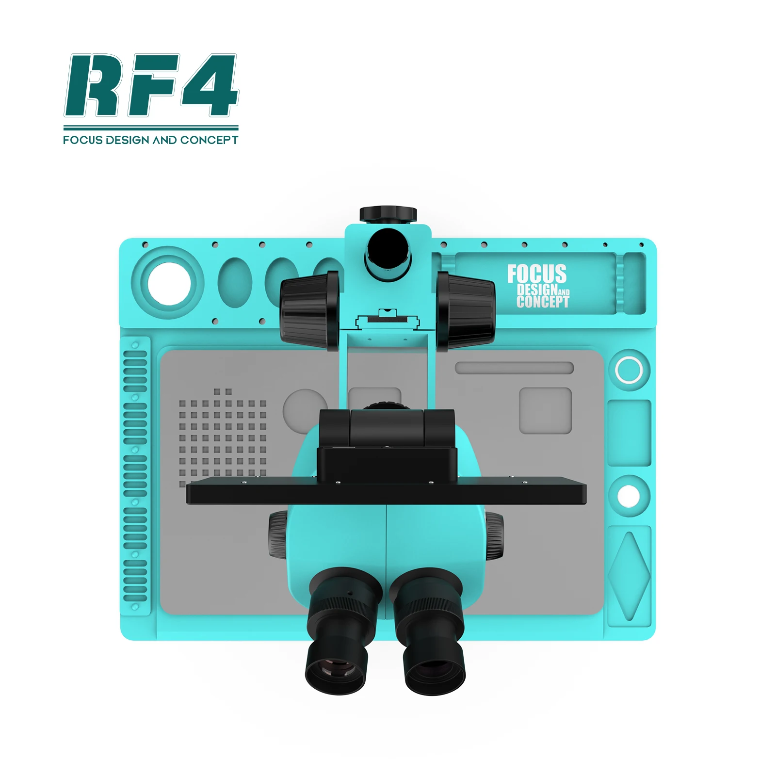 RF4 7-50X optical trinocular stereo microscope with camera monitor 10-INCH big base RF7050TVD2-YS010W