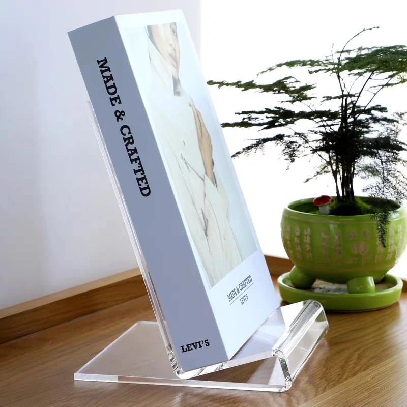 Factory custom acrylic desktop L-shaped book holder