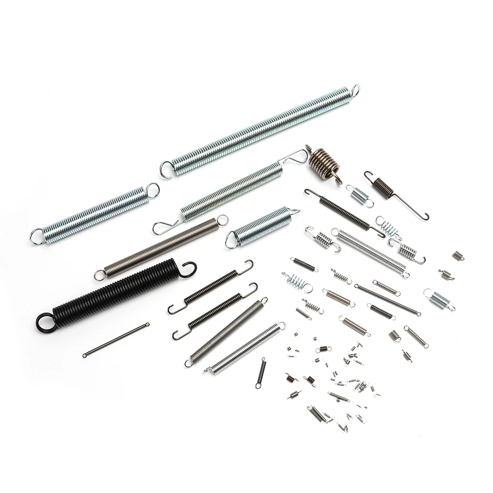 OEM Custom Metal Stainless Steel 301 304 Nickel Plated Helical Spring Swivel Double Hooks Tension Coil Extension Spring