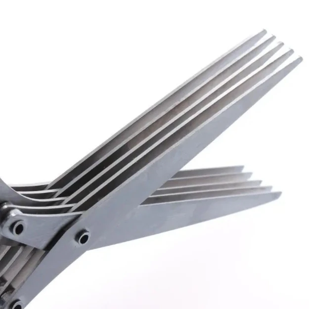 Multi-Function Vegetable Herb Scissors Home Kitchen Tools Stainless Steel Stripper Brush Shears