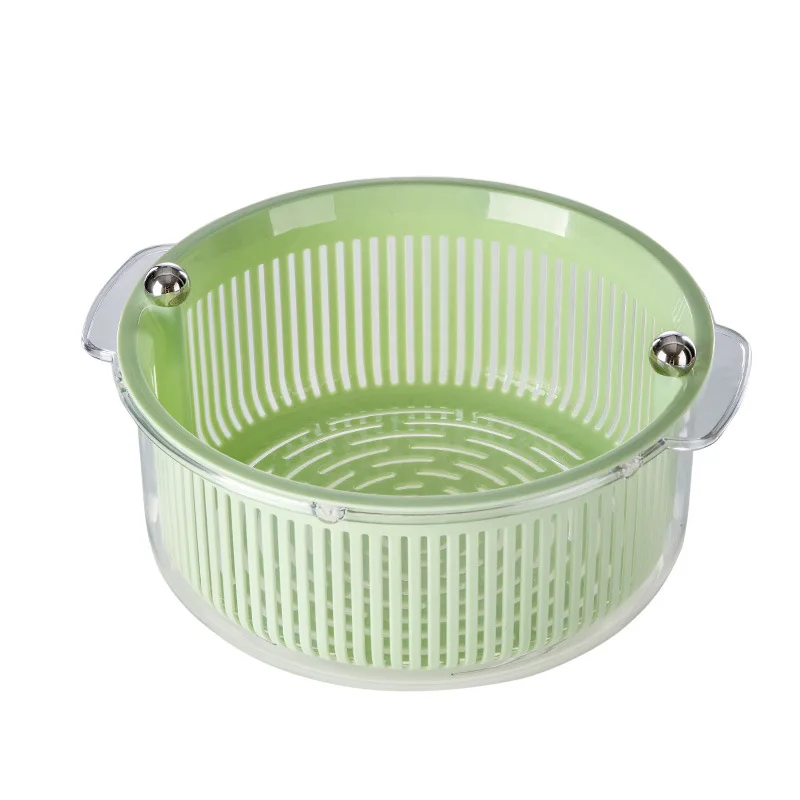 Home kitchen manual vegetable dehydrator salad fruit drying basket Kitchen Accessories 2 in 1 wash vegetable drain basket