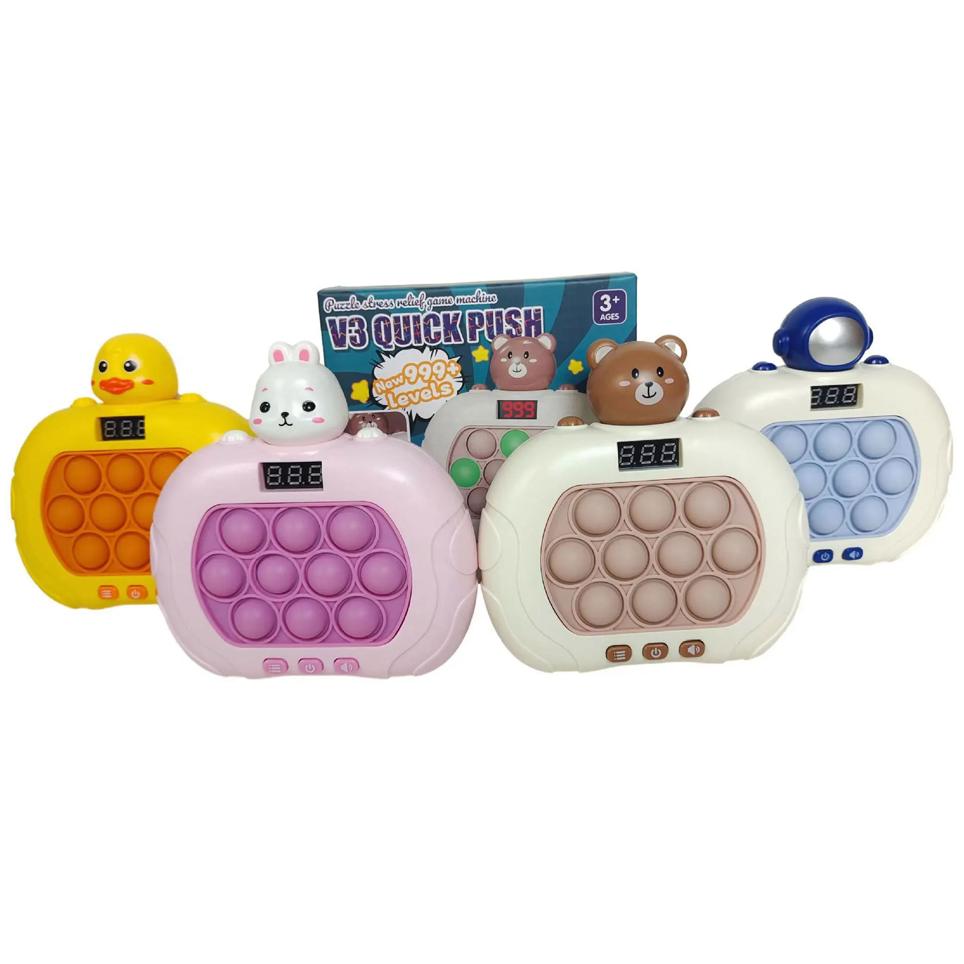 many style  shape push game toy puzzle game machine with screen display