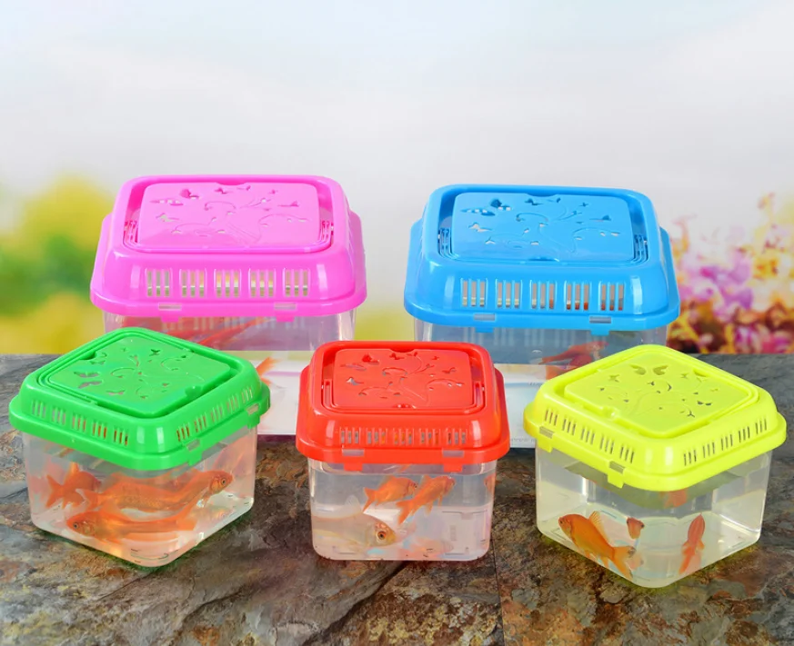 Plastic Turtle Fish Tank Reptile Feeding Pet Box Transport Portable Fish Tank