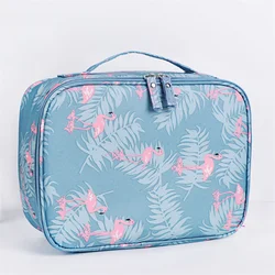 Wholesale Twill Travel Square Portable Waterproof Makeup Stick Brush Cosmetic Storage Case Bag with Handle