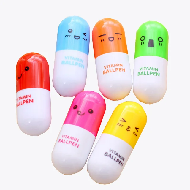 Creative Student Pen Vitamin Capsule Ballpoint With Cute Design