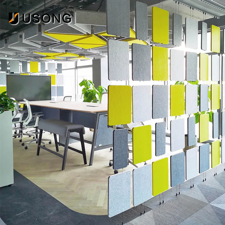 New environment-friendly polyester fiber double compound fringe mesh acoustic movable partition wall