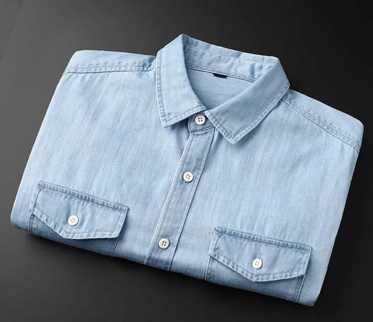 
Wholesale fit long sleeve big and tall denim dress shirt 