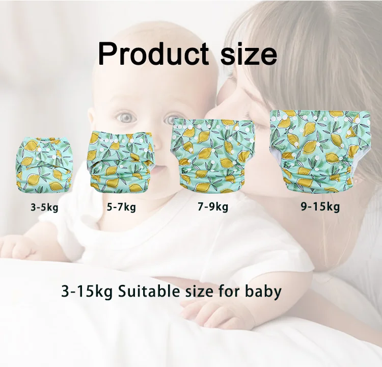 China Factory Custom Baby Cloth diaper Washable baby diapers for 3-15kg girls boys bay
