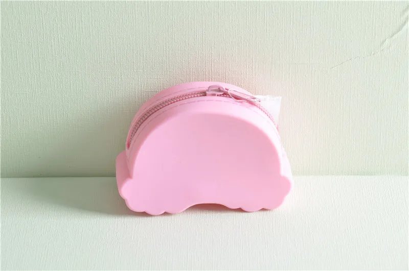Kawaii silicone mini soft wallets bags rainbow coin purses for kids gift
