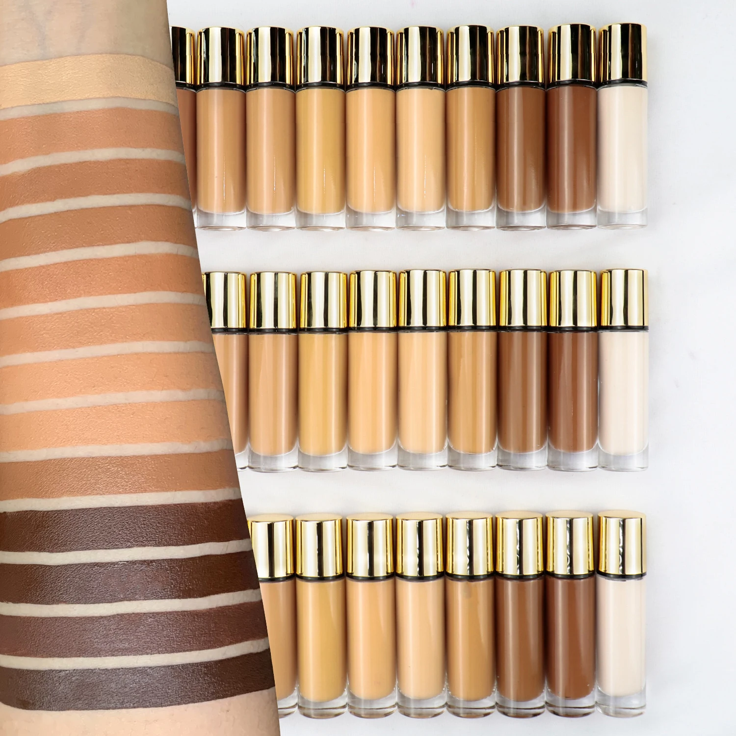 Plastic squeeze black container soften skin pigment 30ml liquid foundation cc facial makeup korean foundation makeup