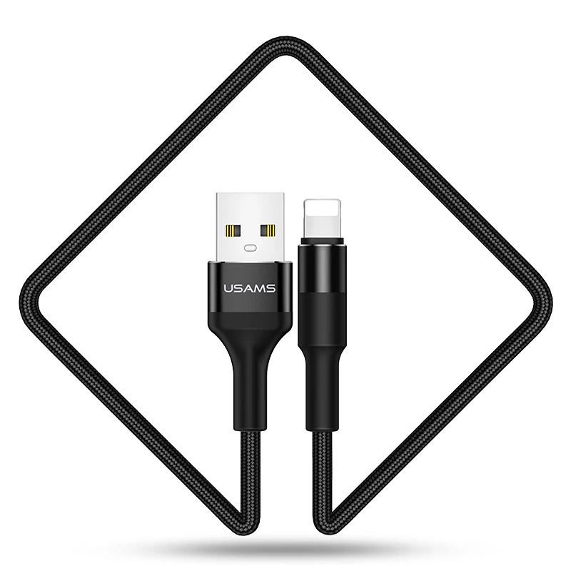 
USAMS U5 Long Nylon Braided Alloy Usb Data Cable 2A Fast Charging Usb Cable for Iphone 