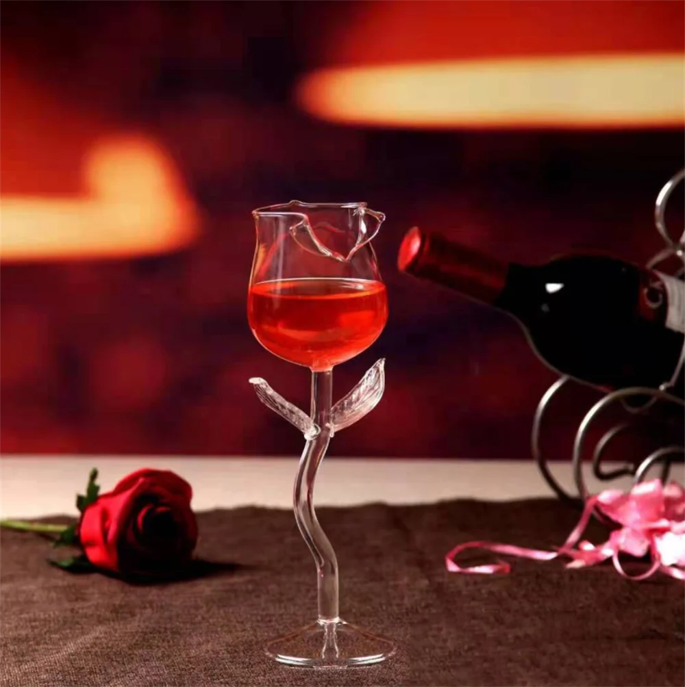 Creative Vintage Rose Wine Glass Champagne Cocktail Whisky Glass Manufacturer Wholesale