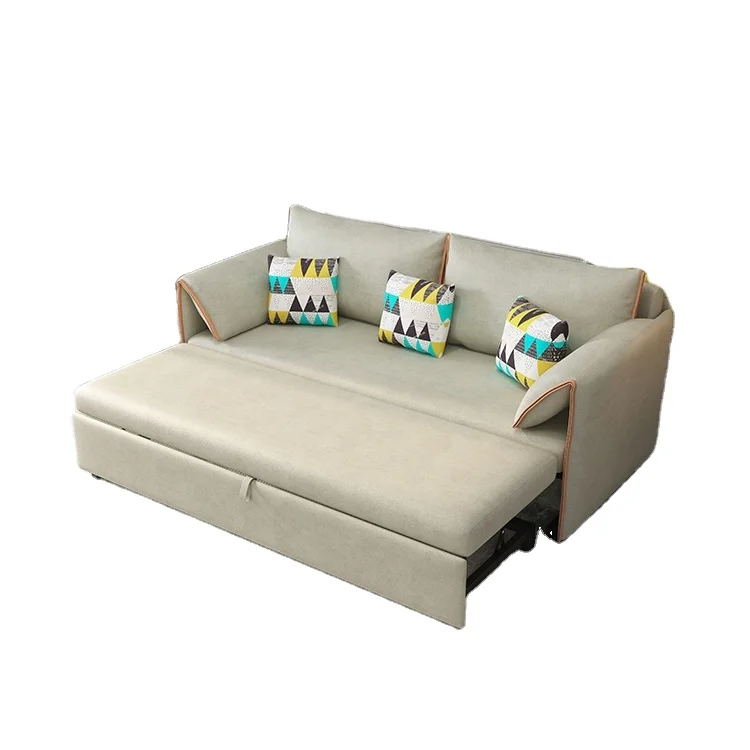 
Portable Folding Sofa Bed Solid Wood Frame Convertible Sofa Three Seat Sofa Cum Bed Living Room Furniture Couch 