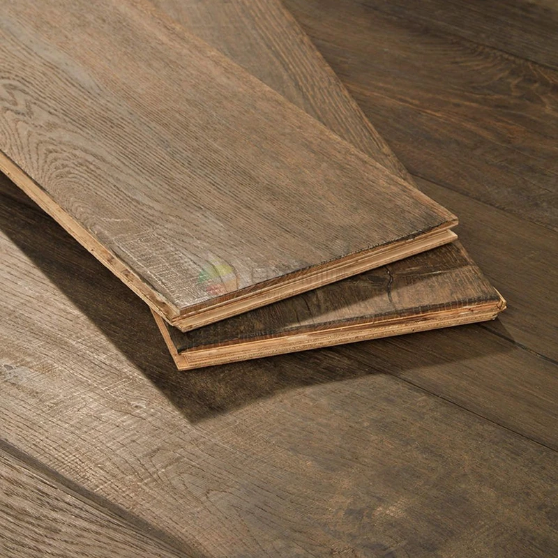Smooth Surface Ab Grade Handscraped Surface Asian Walnut Engineered Wood Hardwood Flooring
