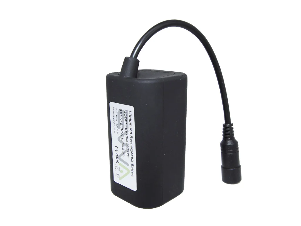 OEM Waterproof 7.2V 7Ah 10Ah 18650 21700 Headlamp Bike Light Battery Pack with Rubber Case