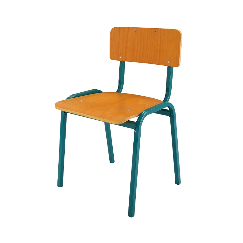 
High quality wooden school student chair with metal frame 