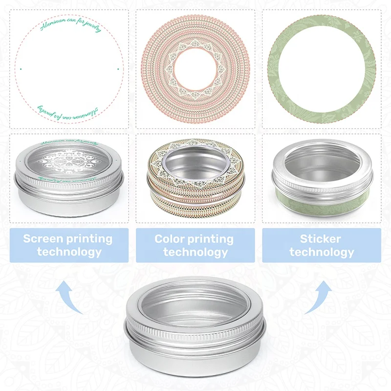 10ml 15ml 30ml 60ml 5oz 250ml aluminum tea can aluminum tin with window open window tin