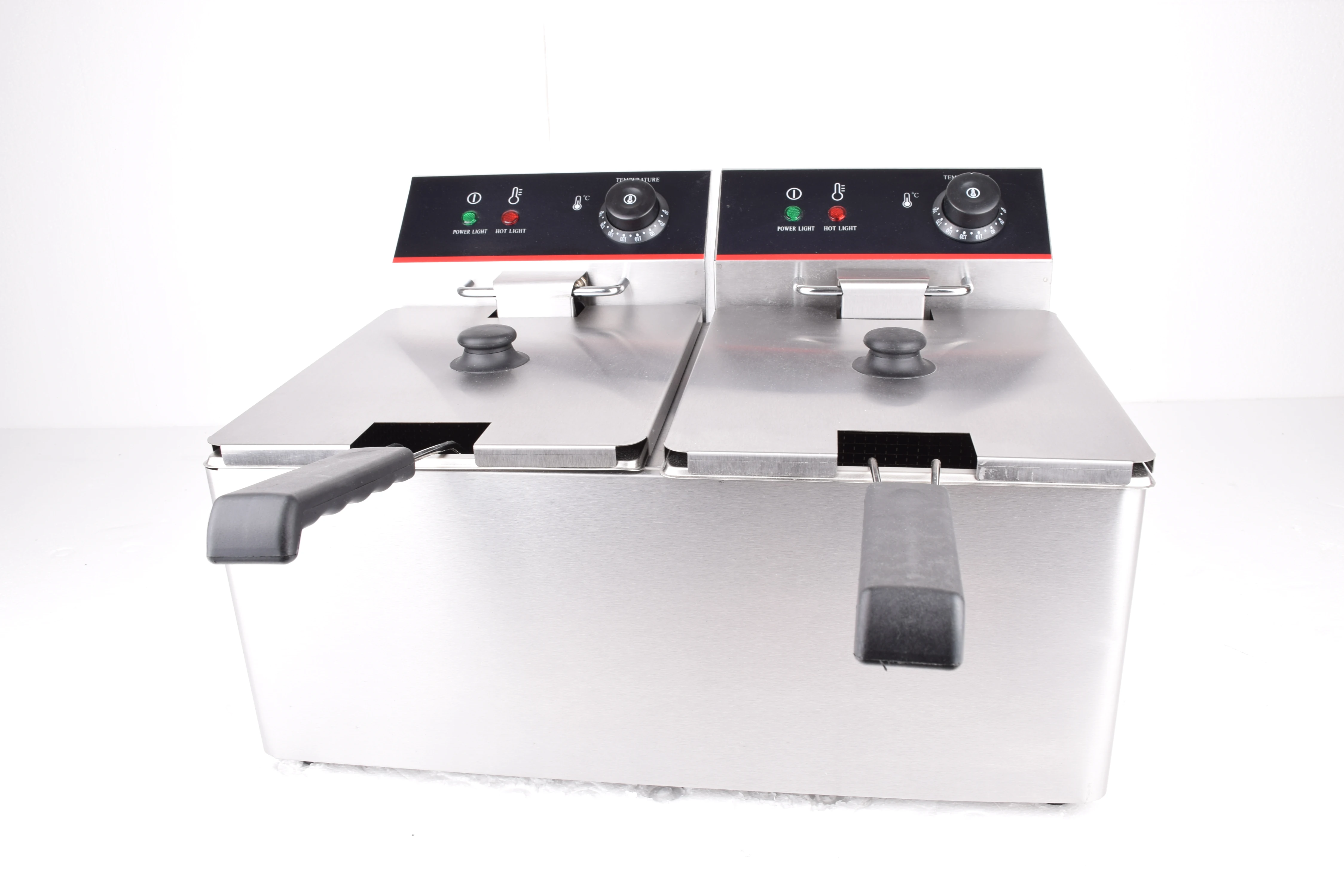 China professional fully automatic electric double tanks and baskets industrial deep fryer