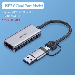 Hagibis USB 3.0 Video Capture Card HDMI-compatible to USB/Type-c Game Grabber Record ms2130 for switch xbox ps4/5 Live Broadcast